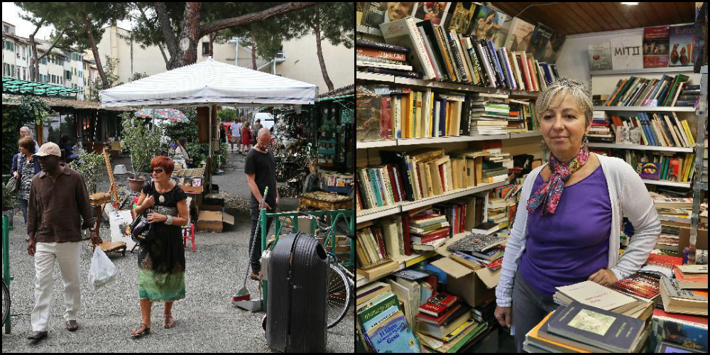 Mercatino delle pulci in piazza dei Ciompi a Firenze